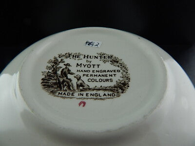 VINTAGE CERAMICA SERVIZIO DESSERT 13 PZ THE HUNTER MYOTT ENGLAND IL CACCIATORE