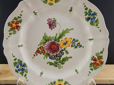 ANTICO 1946 PIATTO PIANO CERAMICA IMOLA TECNICA E DECORO SETTECENTO ITALIANO #17