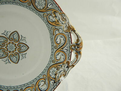 ANTICO PIATTO VASSOIO CERAMICA POTTERY INGLESE MINTON 1850 POMPEIAN BORDER TRAY