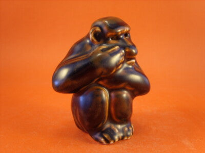 STATUINA PORCELLANA ROYAL COPENHAGEN STONEWARE "Scimmia" 20187 ORIGINALE PRIMA S