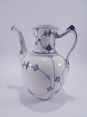 ANTICA CAFFETTIERA PORCELLANA ROYAL COPENHAGEN BLUE FLUTED COFFEE POT 1930
