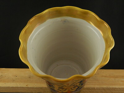 VINTAGE VASO CACHE POT MAIOLICA CERAMICA A LUSTRO RUBBOLI GUALDO TADINO