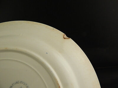 ANTICO PIATTO CERAMICA FINE 800 MANIFACTURE IMPERIALE ROYALE NIMY BLUE FLUTED §