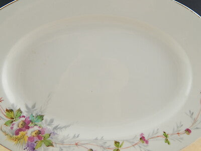 ANTICO VASSOIO RAVIERA PORCELLANA GINORI METÀ 800 DIPINTO A MANO FIORI DI CAMPO