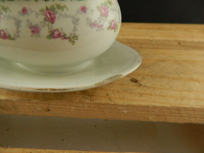 ANTICA SALSIERA CON COPERCHIO CERAMICA VERBANUM STONE LAVENO GHIRLANDE ROSELLINE