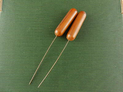 ACCESSORI ABBIGLIAMENTO ART DECO ANTICA COPPIA SPILLONI PER CAPPELLO BACHELITE