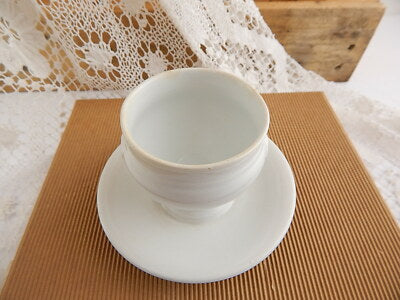 ANTICA SALSIERA MOSTARDIERA CERAMICA RICHARD MILANO FINE 1800 CON MESTOLINO