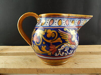 VINTAGE CARAFFA BROCCA VERSATOIO MAIOLICA CERAMICA LUSTRO RUBBOLI GUALDO TADINO