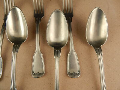 SET 3 FORCHETTE 3 CUCCHIAI ANTICHI ALPACCA ARGENTONE BERENDORF MILANO FINE 800