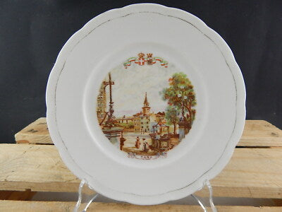 ANTICO PIATTO PORCELLANA GINORI CITTA' REDENTE ZARA 1919 STEMMA REGNO ITALIA