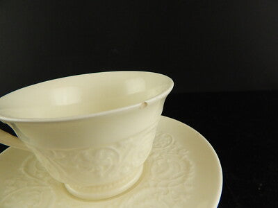 ANTICA TAZZA TÈ E PIATTO CERAMICA WEDGWOOD ETRURIA BARLASTON PATRICIAN DIFETTO #