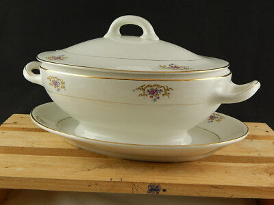 ANTICA RARA ZUPPIERA CON VASSOIO CENTROTAVOLA SOCIETÀ CERAMICA ITALIANA LAVENO