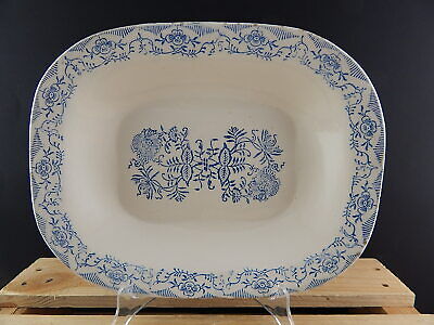 ANTICO 1932 RARO VASSOIO RAVIERA CENTROTAVOLA CERAMICA NICE MONDOVI' BIANCO BLU