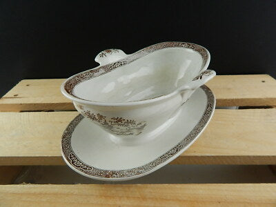 ANTICA SALSIERA PORCELLANA META'1800 GUSTAVSBERG GONG GONG PORCELAIN SAUCE PAN