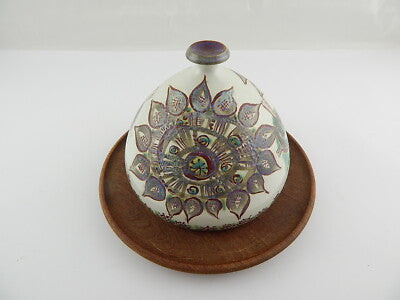 VINTAGE MID-CENTURY ROYAL COPENHAGEN CHEESE DOME CLOCHE CERAMICA DECORO A MANO