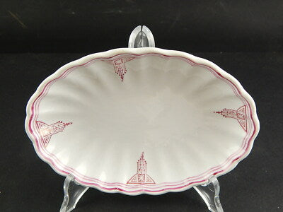 ANTICO PIATTO OVALE RAVIERA CERAMICA ART DECO ANDLOVIZ VERBANUM STONE LAVENO