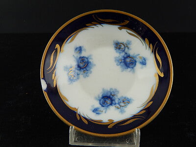 VINTAGE RARA TAZZINA PORCELLANA COLLEZIONE LIMOGES BLU ORO DIPINTO MANO DIFETTO