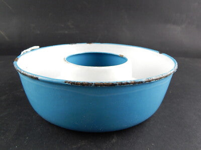 ANTICA FORMELLA CIAMBELLA LATTA METALLO SMALTATO SHABBY CHIC COLLEZIONE CUCINA #