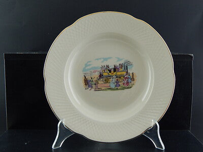 ANTICO RARO PIATTO SEMI PORCELLANA INGLESE OLD BRIDGE EARTHENWARE COLLEZIONE 264