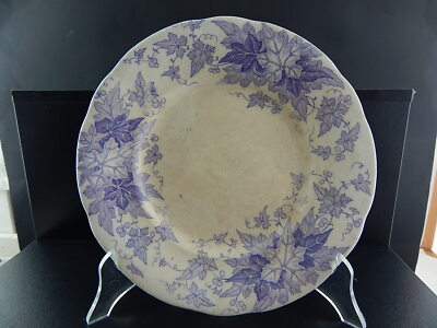 ANTICO PIATTO CERAMICA SARREGUEMINES U&C BRYONIA VIOLA FINE 1800 ART NOUVEAU 932