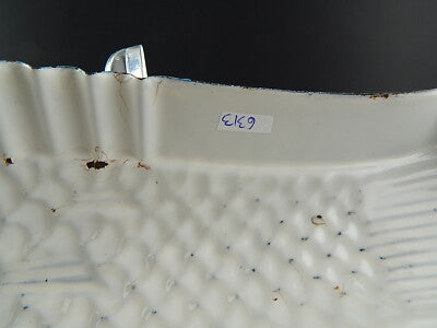 ANTICA FORMELLA PESCE METALLO SMALTATO DECORATIVO SHABBY CHIC KITCHEN COLLECTION