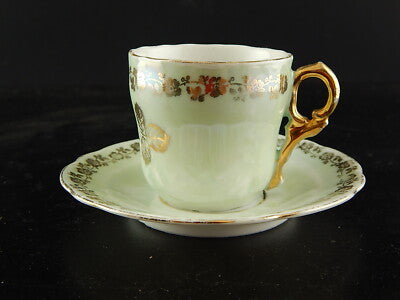 ANTICA TAZZINA CAFFE' TIELSCH ALTWASSER DECORO PERLACEO ORO ZECCHINO FINE 1800 #
