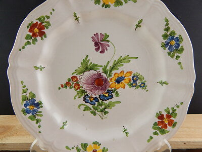 ANTICO 1946 PIATTO PIANO CERAMICA IMOLA TECNICA E DECORO SETTECENTO ITALIANO #10