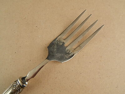 ANTICA LIBERTY FORCHETTA DA SERVIZIO MANICO IN LAMINA ARGENTO PUNZONE 800