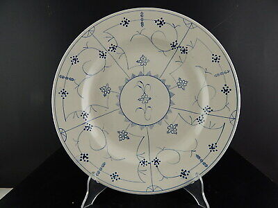 ANTICO MUSEALE FRANCESE VASSOIO PIATTO CM 33 CERAMICA SARREGUEMINES BLUE FLUTED