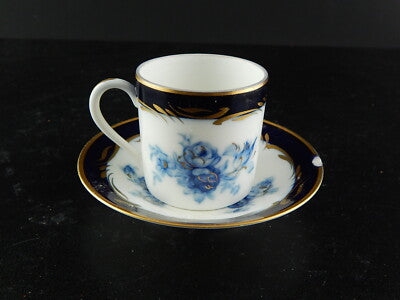VINTAGE RARA TAZZINA PORCELLANA COLLEZIONE LIMOGES BLU ORO DIPINTO MANO DIFETTO