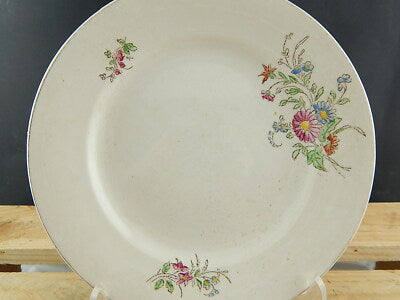 ANTICO PIATTO CERAMICA LAVENO PRIMO 900 VERBANUM STONE DECORO FLOREALE