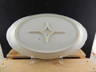 ANTICO 1800 VASSOIO PIATTO OVALE PORCELLANA AUSTRIA VIENNA VERDE ORO BECCACCE