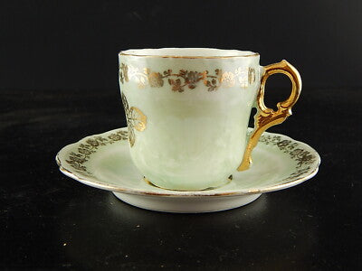 ANTICA TAZZINA CAFFE' TIELSCH ALTWASSER DECORO PERLACEO ORO ZECCHINO FINE 1800