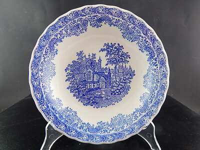 VINTAGE PIATTO FONDO CERAMICA N.I.C.E MONDOVI' BIANCO-BLU COLLEZIONE SHABBY CHIC