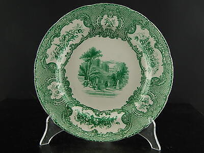 COPELAND & GARRETT 1833-1847 ANTICO PREZIOSO PIATTO ALBA CERAMICA POTTERY VERDE