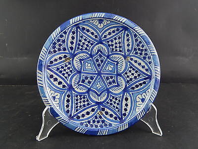 VINTAGE ETNICO PIATTO CERAMICA MAIOLICA MESSICO FATTO AL TORNIO E DIPINTO A MANO