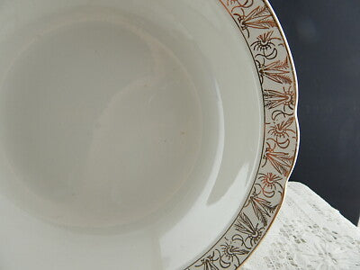 ANTICA RARA CIOTOLA INSALATIERA CERAMICA SARREGUEMINES DIGOIN 1920 ORO ZECCHINO