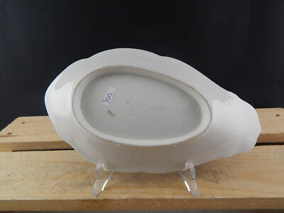 ANTICA RAVIERA PIATTO CONCHIGLIA PORCELLANA GINORI FINE 800 PROFILO ROSA E NERO