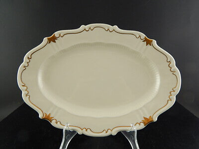 RETRO ROCAILLE VEB REICHENBACH PIATTO PORTATA VASSOIO PORCELLANA BIANCO ORO