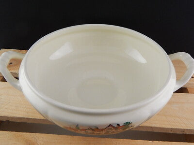 ANTICA RARA ZUPPIERA CERAMICA SEMI PORCELLANA INGLESE OLD BRIDGE EARTHENWARE