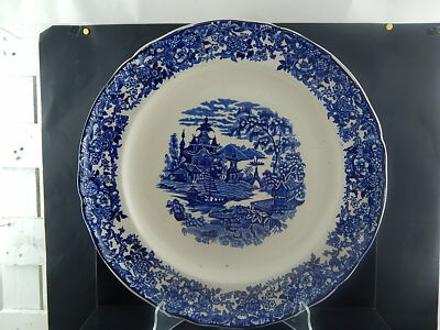 ANTICO VASSOIO PIATTO ROTONDO CHINESE BIANCO BLU SOC CERAMICA RICHARD MILANO