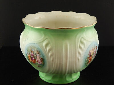 ANTICA LIBERTY CERAMICA LOMBARDA ELEFANTINO VASO CACHEPOT DIPINTI KAUFFMANN