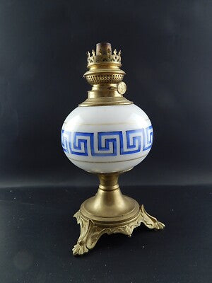 ANTICA ORIGINALE RARA LAMPADA TAVOLO LUME A PETROLIO IMPERO W. W. KOSMOS