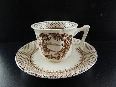 ANTICA W ADAMS & SONS REAL ENGLISH IRONSTONE DU BARRY TAZZINA CAFFÈ DIFETTO 1467