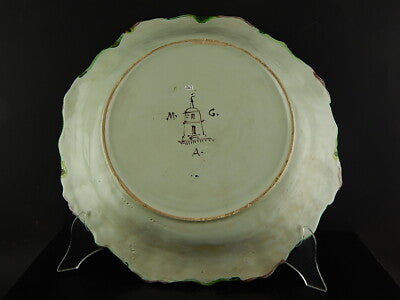 ANTICO PIATTO PARATA CERAMICA POLICROMO ALBISOLA GIUSEPPE MAZZOTTI PRIMO 900