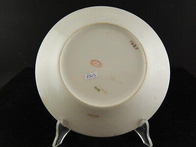 ANTICO PIATTO PORCELLANA RICHARD GINORI DIPINTO MANO FARFALLA UCCELLINO DIFETTO