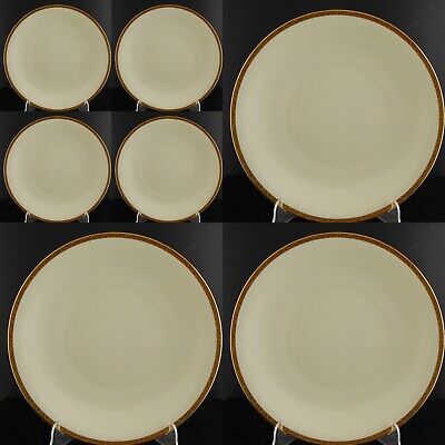 ANTICO SERVIZIO 4 PIATTI PORCELLANA DECORO ORO ZECCHINO HEINRICH &CO BAVARIA
