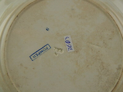 ANTICO AUTENTICO PIATTO CERAMICA POTTERY WEDGWOOD POMPEI META' 800 BIANCO BLU