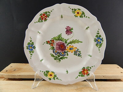 ANTICO 1946 PIATTO PIANO CERAMICA IMOLA TECNICA E DECORO SETTECENTO ITALIANO #11