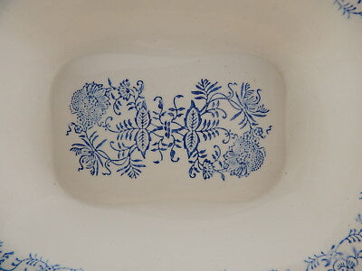 ANTICO 1932 RARO VASSOIO RAVIERA CENTROTAVOLA CERAMICA NICE MONDOVI' BIANCO BLU